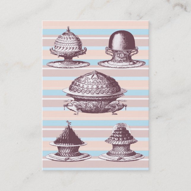 Carte De Visite Boulangerie vintage élégante de pâtisseries (Devant)