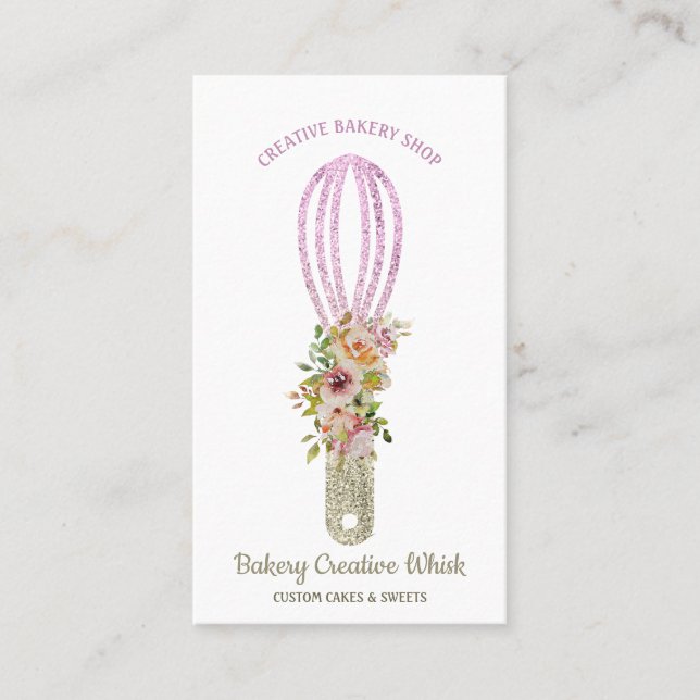 Carte De Visite Boulangerie Whisk étincelant or (Devant)