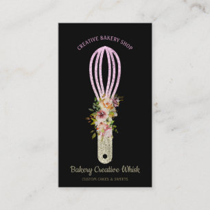 Carte De Visite Boulangerie Whisk étincelant or noir