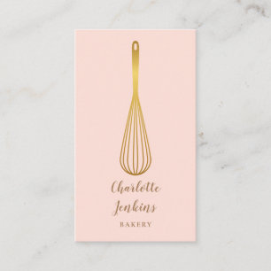 Carte De Visite Boulangerie Whisk Or Patisserie Blush Pink