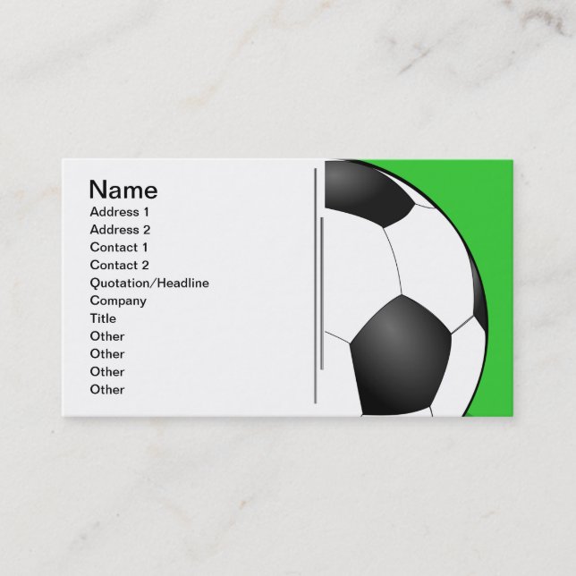 Carte De Visite Boule de football (Devant)