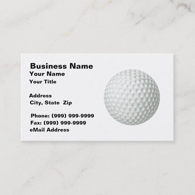 Carte De Visite Boule de golf (sur la BG blanche) (Devant)
