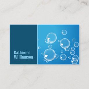 Carte De Visite Boule d'eau de nettoyage bleu