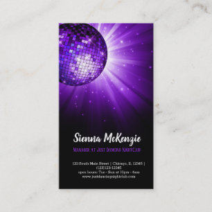 Carte De Visite Boule Disco violet
