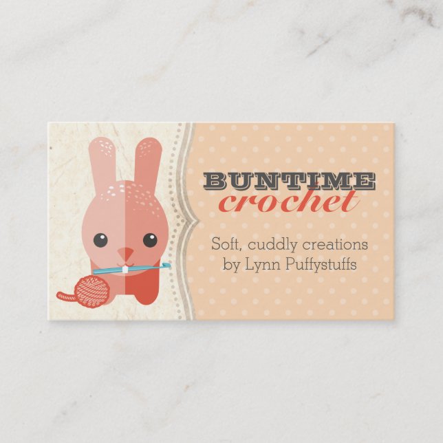 Carte De Visite Boule mignonne de crochet de crochet de lapin de (Devant)
