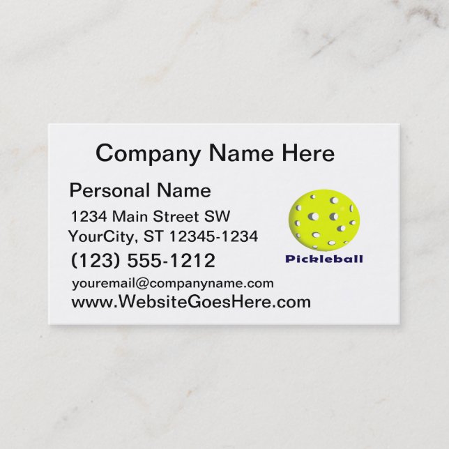 Carte De Visite boule n text.png de pickleball juste (Devant)