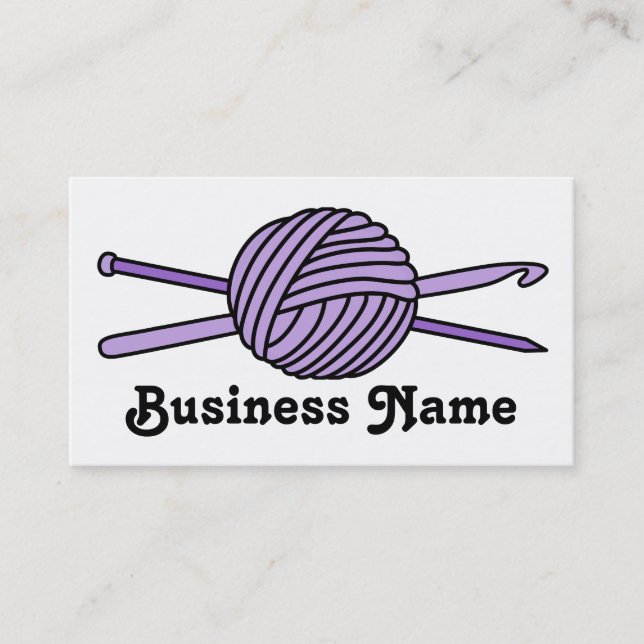 Carte De Visite Boule pourpre de fil (Knit et crochet) (Devant)