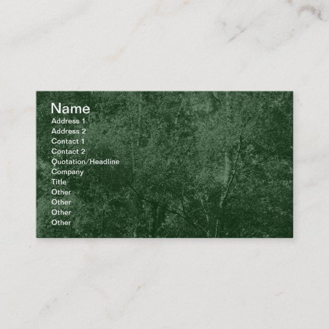 Carte De Visite Bouleau d'argent - Vert foncé (Devant)