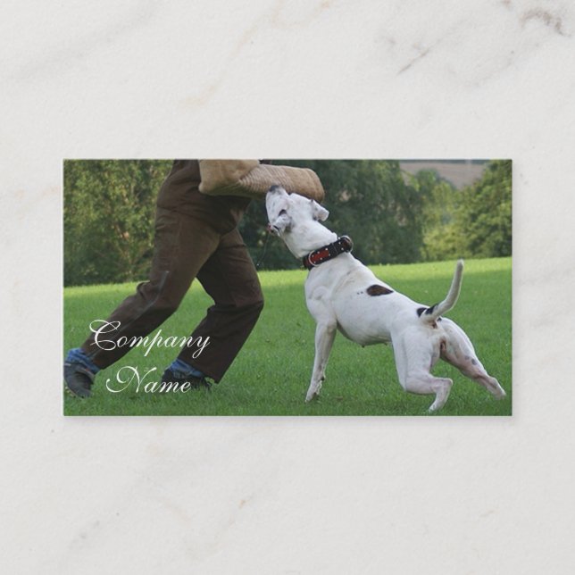 Carte De Visite Bouledogue d'Américain de Schutzhund (Devant)