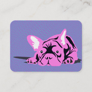Carte de visite Bouledogue Français, Moderne Rose 