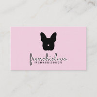 Bouledogue français rose logo mignon simple garde 