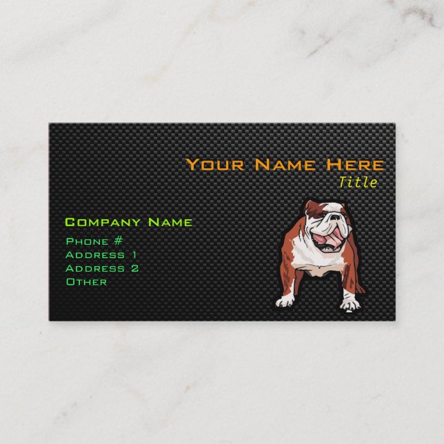 Carte De Visite Bouledogue lisse (Devant)