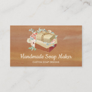 Carte De Visite Boules de bain artisanales Savon Aquarelle Marron