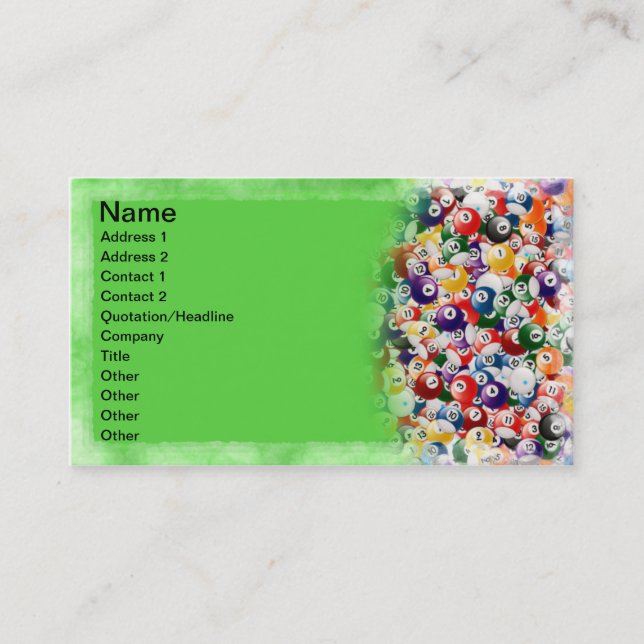 Carte De Visite Boules de billard (Devant)