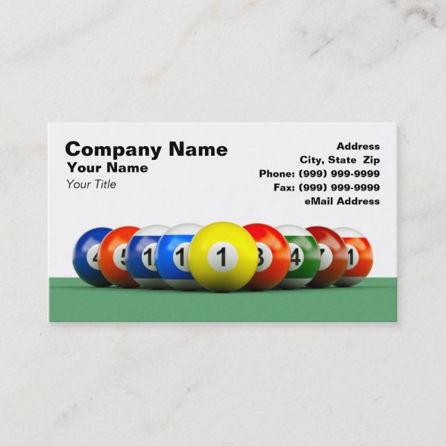 Carte De Visite boules de billard 3D (Devant)