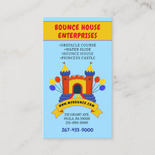 CARTE DE VISITE BOUNCE HOUSE INFLATABLES FÊTE ANNIVERSAIRE