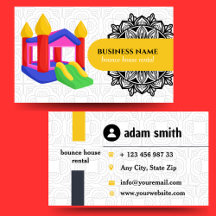 bounce house rental business cards