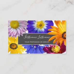 Carte De Visite Bouquet de fleurs colorées élégantes fleurs