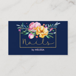 Carte De Visite Bouquet De Fleurs Colorées Modernes
