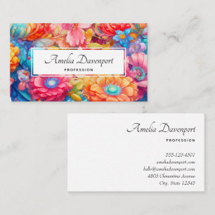 Carte De Visite Bouquet de fleurs d'été Whimsical Boho