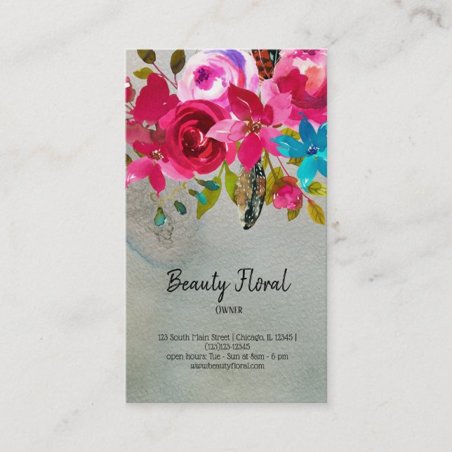 Carte De Visite Bouquet de fleurs fleuriste (Devant)