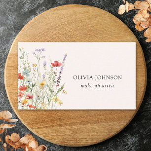 Carte de visite Bouquet de fleurs sauvages colorée