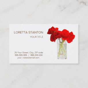 Carte De Visite Bouquet de pavots rouges