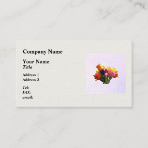 Carte De Visite Bouquet de printemps avec tulipes et jonquilles Bu