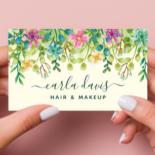 Carte De Visite Bouquet Élégant Chic Floral Aquarelle Féminin