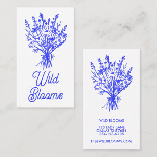 Carte De Visite Bouquet fleur sauvage Rustique minimaliste Floral
