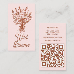Carte De Visite Bouquet fleur sauvage Rustique minimaliste Floral