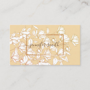 Carte De Visite Bouquet floral Motif simple Corail Pêche élégant