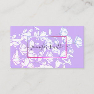 Carte De Visite Bouquet floral Motif simple Lilac violet élégant
