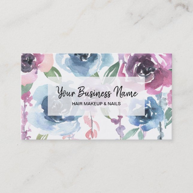 Carte De Visite *~* Bouquet Floral Rose Fleurs de Wisteria Chic (Devant)