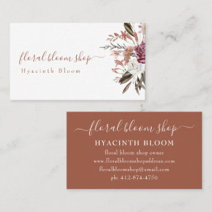 Carte De Visite Bouquet floral Whimsical Terracotta