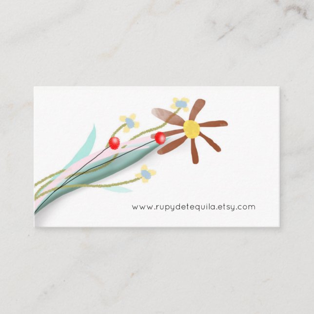 Carte De Visite Bouquet minimaliste (Devant)