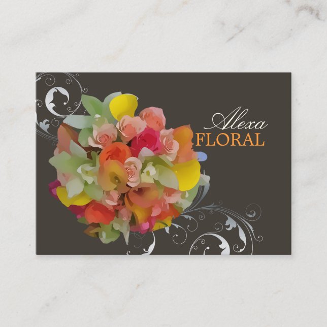 Carte De Visite Bouquet nuptiale PixDezines, fleuristes/do-it-your (Devant)