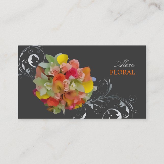 Carte De Visite Bouquet nuptiale PixDezines, fleuristes/do-it-your (Devant)