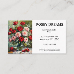 Carte De Visite Bouquet rose et rose rouge