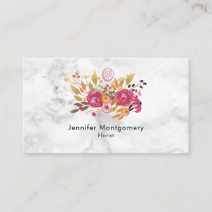 Carte De Visite Bouquet sur Marble Texture
