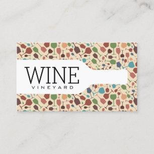 Carte De Visite Bouteille à vin   Motif de verres à vin
