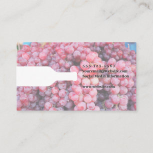 Carte De Visite Bouteille à vin   Raisins de vin