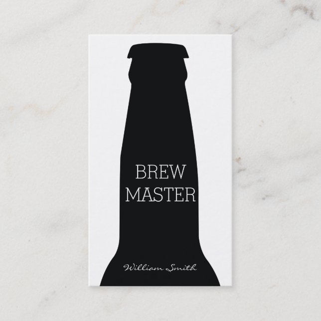 Carte De Visite Bouteille de bière (noir) (Devant)
