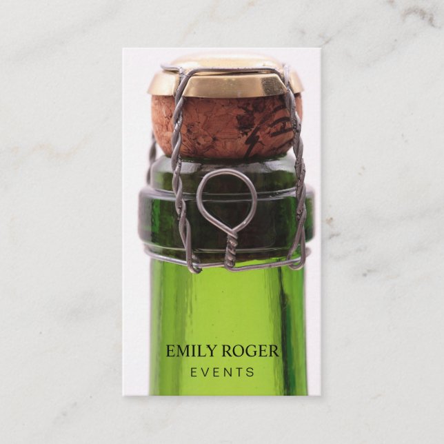 Carte De Visite Bouteille de champagne (Devant)