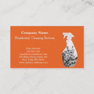 Carte De Visite Bouteille de pulvérisation de service de nettoyage