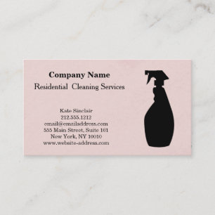 Carte De Visite Bouteille de pulvérisation de service de nettoyage