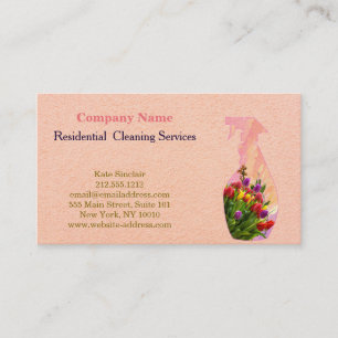 Carte De Visite Bouteille de pulvérisation de service de nettoyage