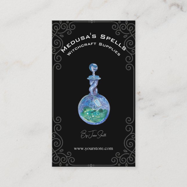 Carte De Visite Bouteille de sorcellerie simple et personnalisée (Devant)