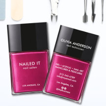 Bouteille de vernis à ongles rose moderne chic Sal
