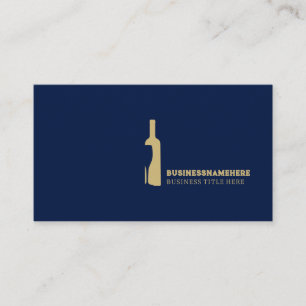 Carte De Visite Bouteille de verre à vin marron marine Restaurant